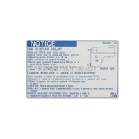 Genuine Toyota Engine Coolant Service InformationLabel Corolla 2007-2012 image