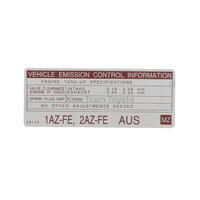 Genuine Toyota Engine Emmisions Information Label image