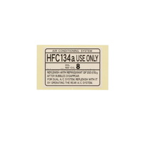 Genuine Toyota Air Conditioner Service Caution Label Sticker HFC134a Use Only Decal image