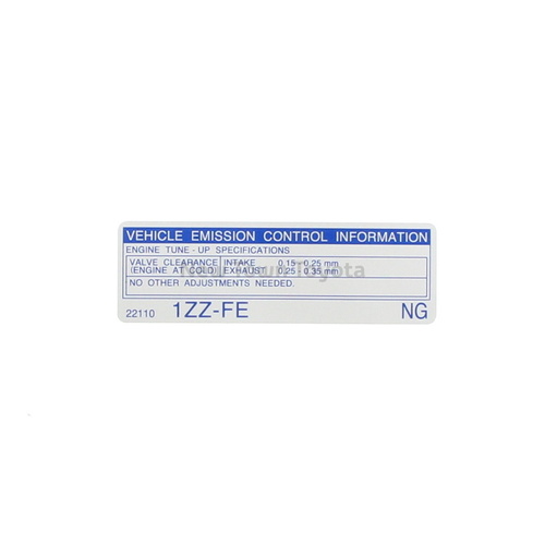 Genuine Toyota Engine Emmisions Information Label