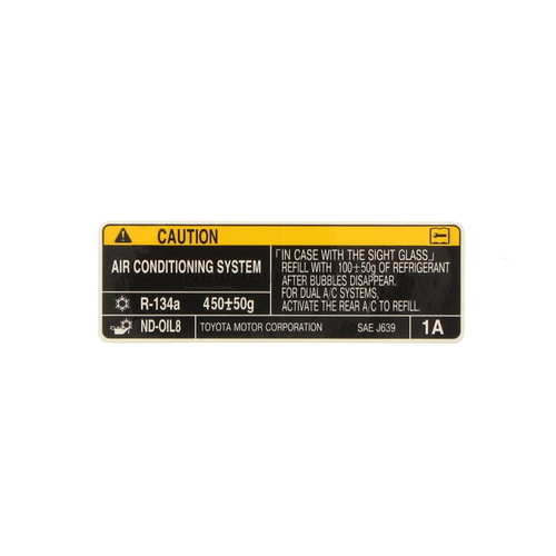 Genuine Toyota Air Conditioner Service Caution Label Sticker Corolla 2014 ON