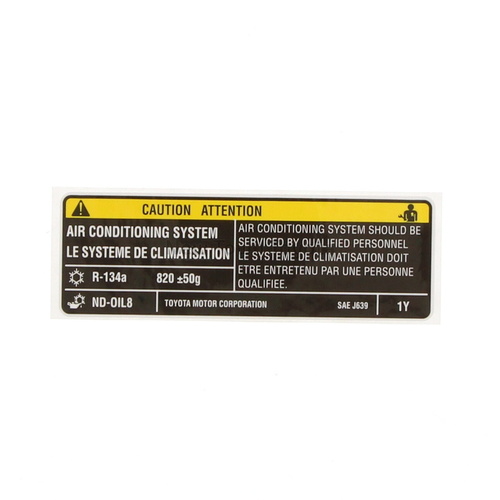 Genuine Toyota Air Conditioner Service Caution Label Sticker Kluger 2014 ON