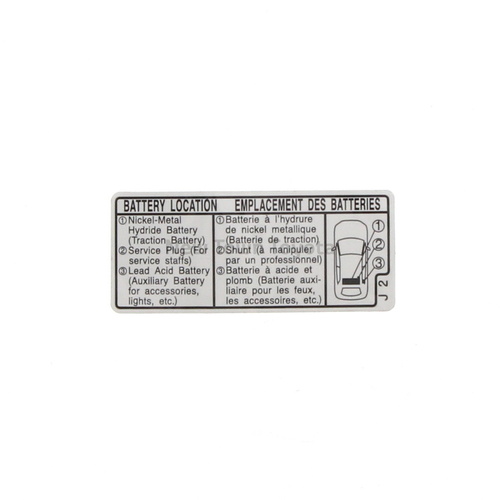 Genuine Toyota Battery Caution Label Prius C 2011 ON G9275-52030