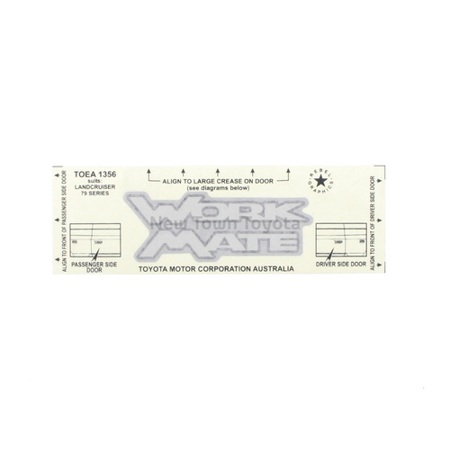 Toyota Landcruiser 79 Series Decal 'Workmate' TOOEA1356