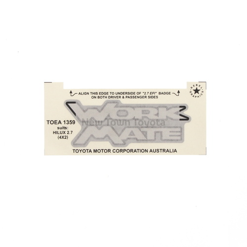 Toyota Hilux Decal 'Workmate' 08/1997 - 2003 TOOEA1359